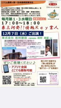 12/7(水)17時からラジオ出演します！